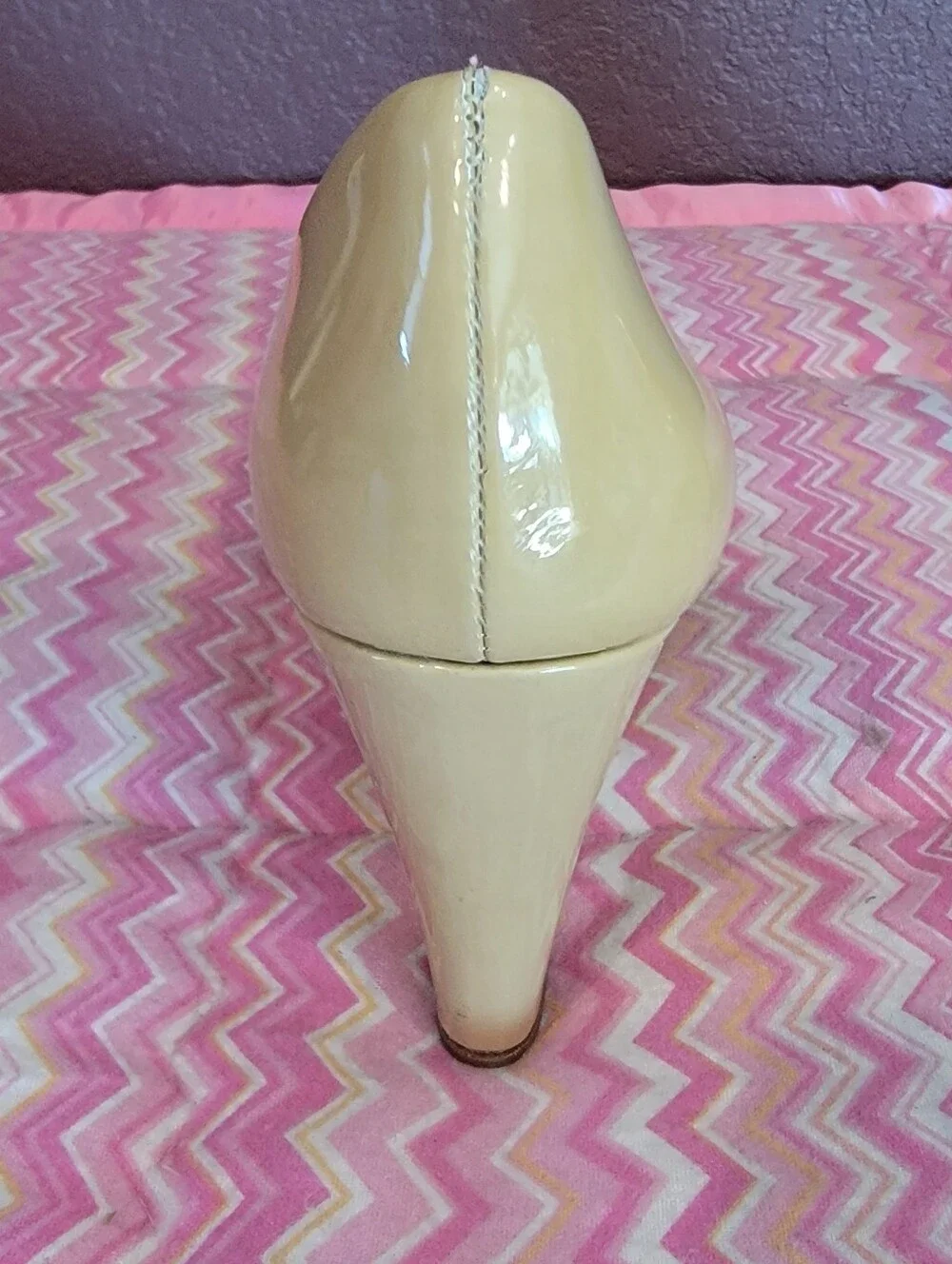 Michael Kors Nude Patent Leather Peep Toe Wedge Heels 8M
